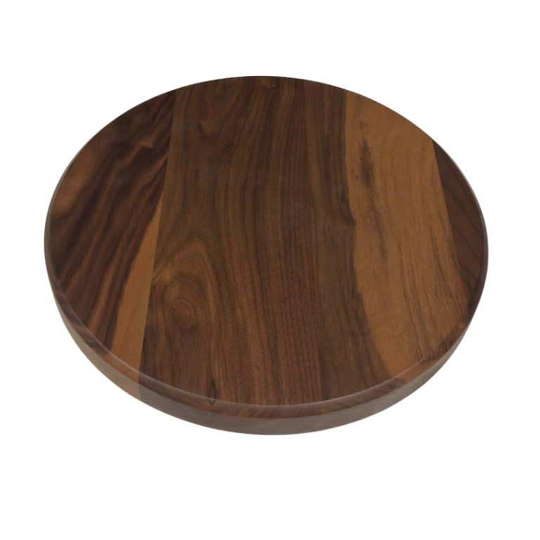 Walnut Round Tabletop – Solid Wood with Polished Finish