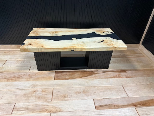 Canadian Maple River Table With Fluted Base