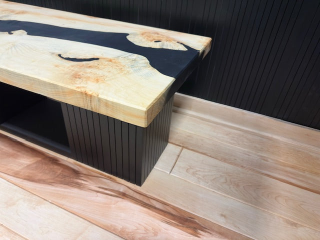 Canadian Maple River Table With Fluted Base